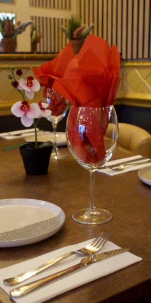 A table set for dinner at Cappadocia Restaurant, Warrington